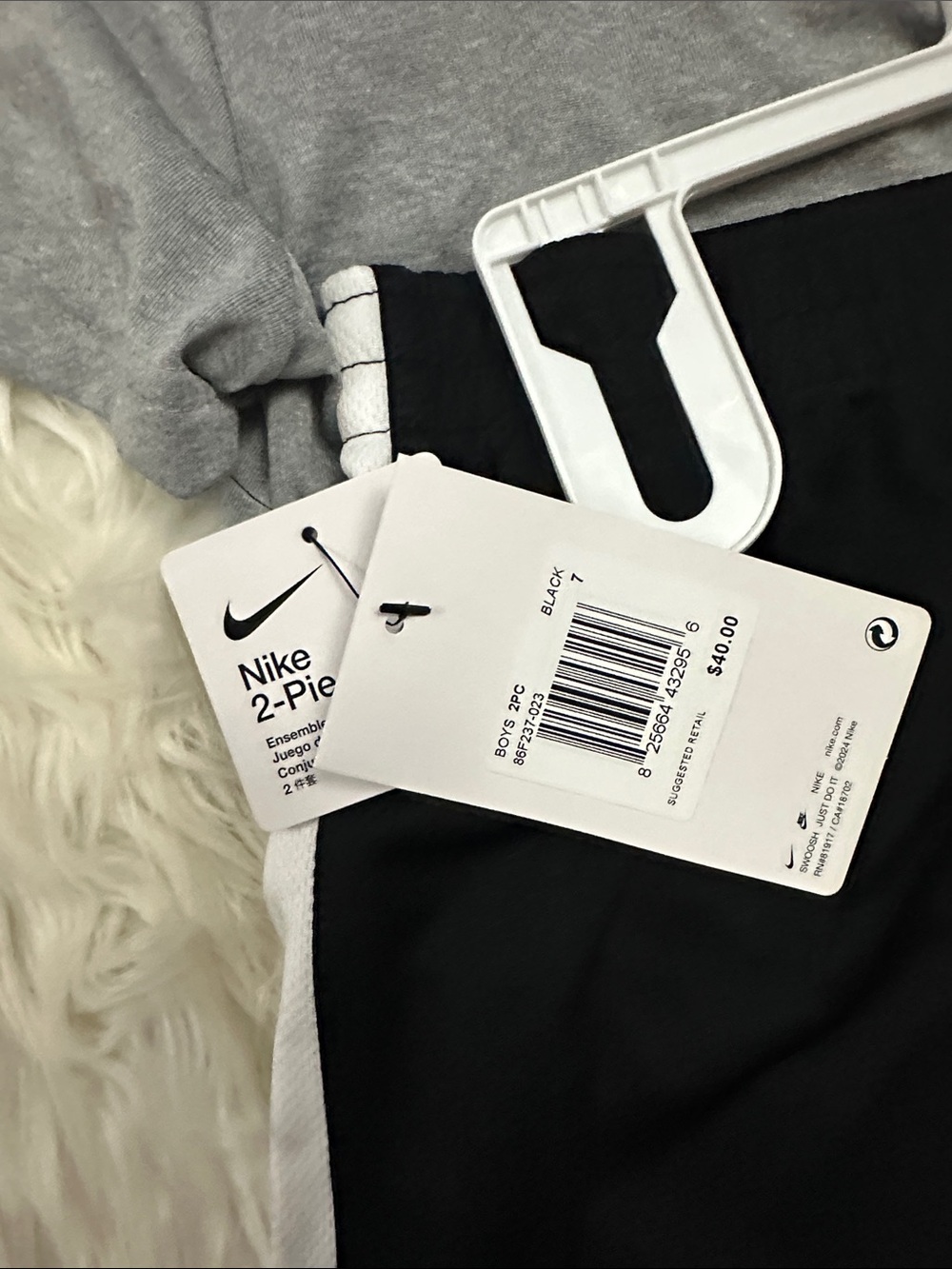 Nike Gray Short-Sleeve Dri-FIT Tee with White Swoosh - Picture 3 of 3